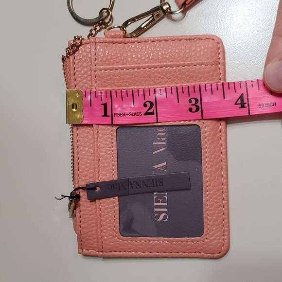 NWT Sienna Mae card / Coin Wristlet. Light orange shade. Vegan leather (faux). - Picture 6 of 8
